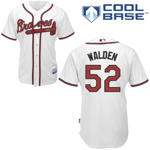 Jordan Walden #52 MLB Jersey-Atlanta Braves Men's Authentic Home White Cool Base Baseball Jersey